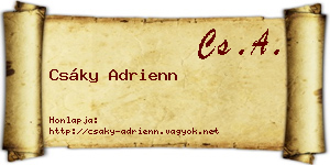 Csáky Adrienn névjegykártya
